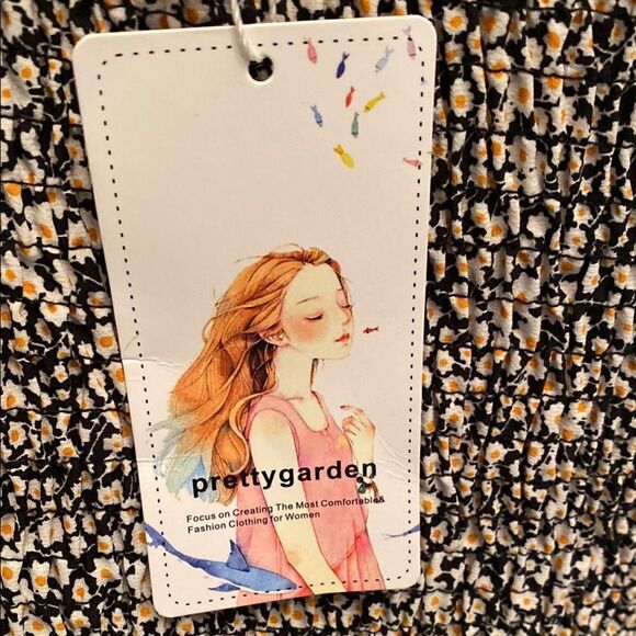 Asymmetrical Elegant One-Shoulder Daisy Floral Dress - Picture 9 of 9